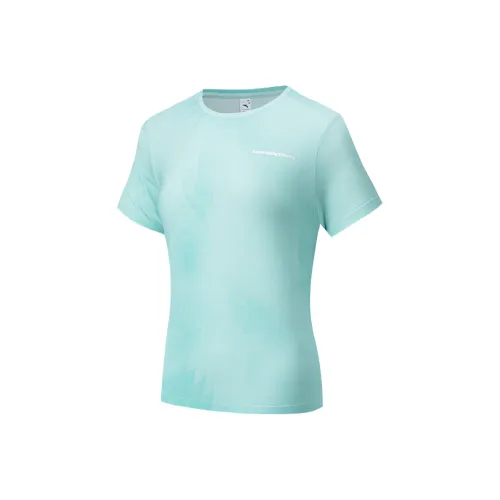 Anta Running Collection T Shirt Women's Star Ring Blue/All Over Print