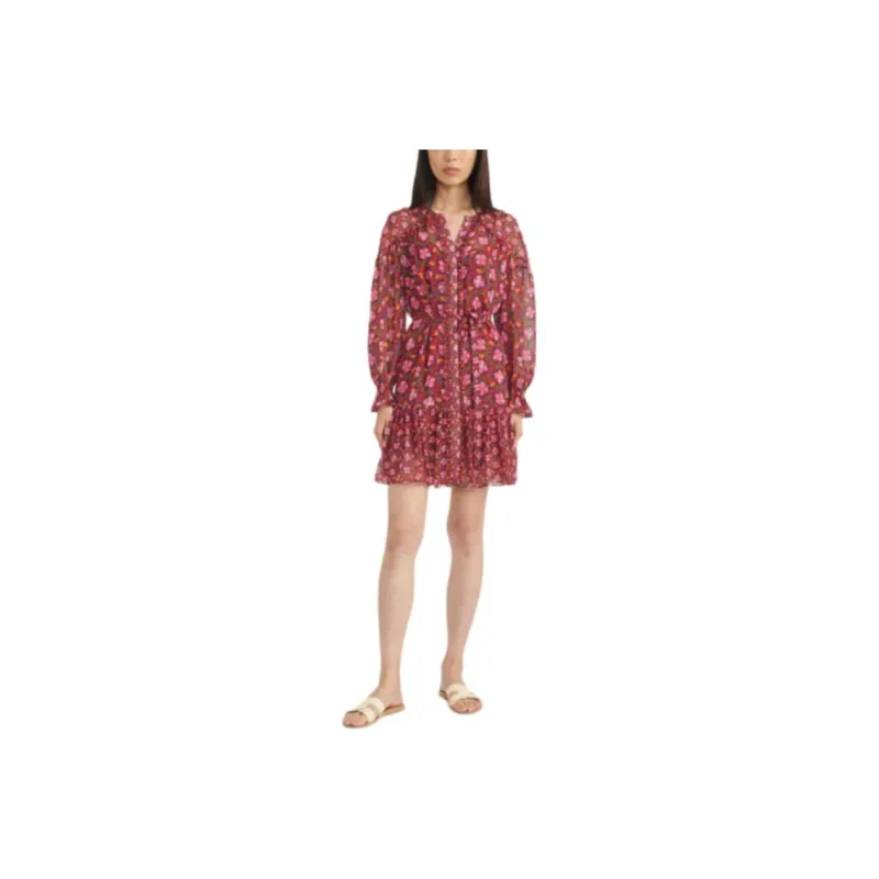 SALONI Floral print Belted Mini Dress-0