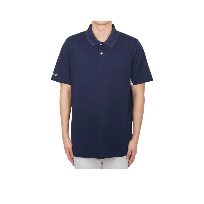Malbon Golf Polo Shirt Men's Navy Blue-0