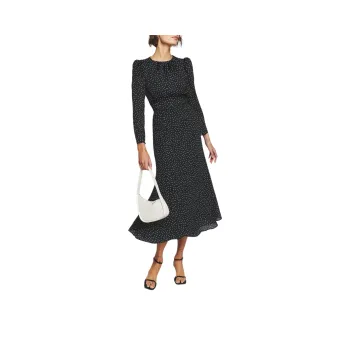 REFORMATION Lysander Dress Long-Sleeved Dresses Women's Celine Black