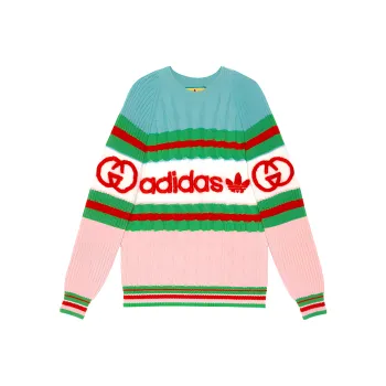 GUCCI GUCCI X ADIDAS Collaboration Cashmere Sweater Women's Multicolor