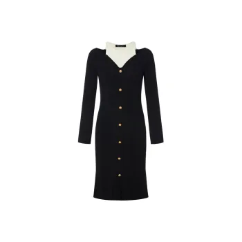 MO&CO Long Sleeved Dresses Women's Black
