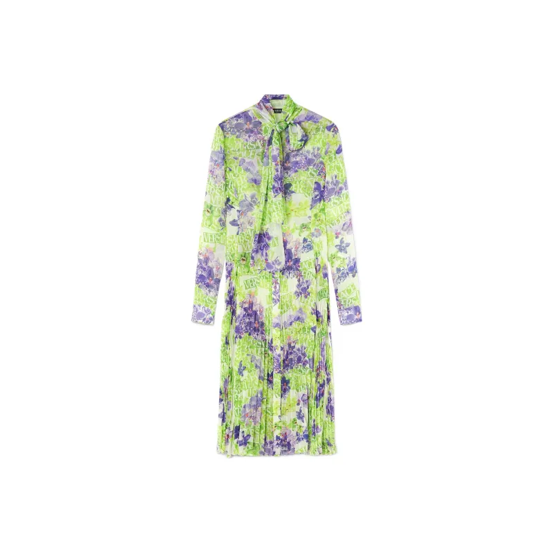 VERSACE SS23 Holiday Long-Sleeved Dresses Women's Green-0