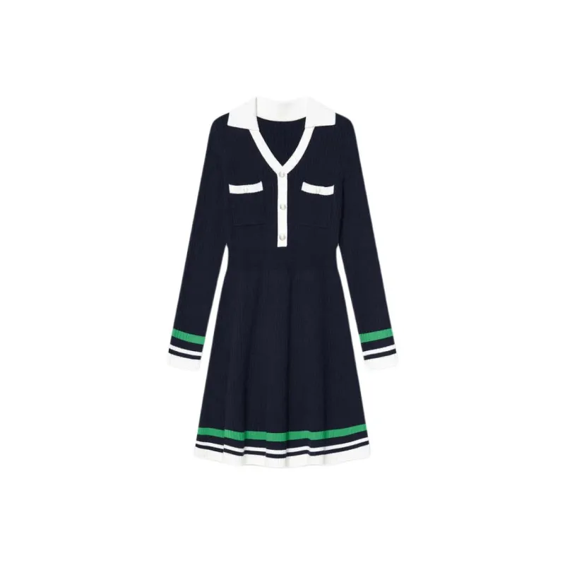 Goodland Long Sleeved Dresses Women's Navy Blue-0