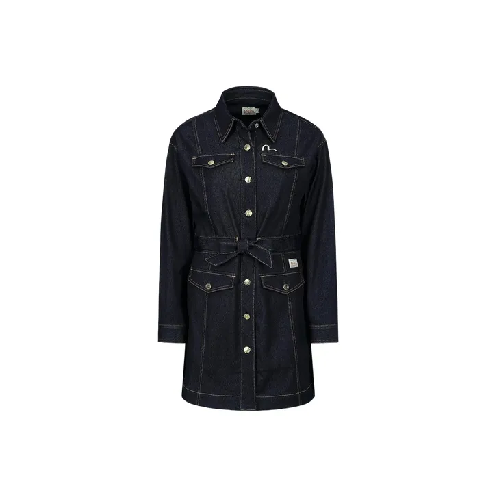 EVISU Long Sleeved Dresses Women's Denim Blue-0