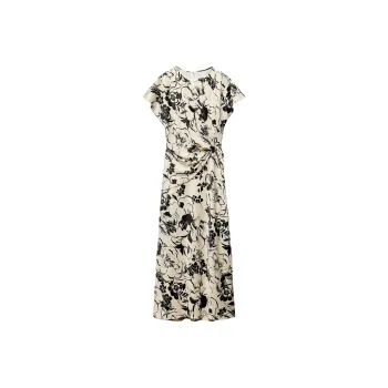 ZARA Short Sleeved Dress Women's White/Black