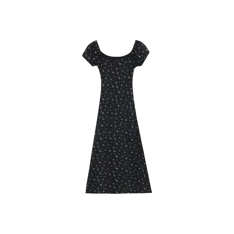 AHDO Short Sleeved Dress Women's Black-0