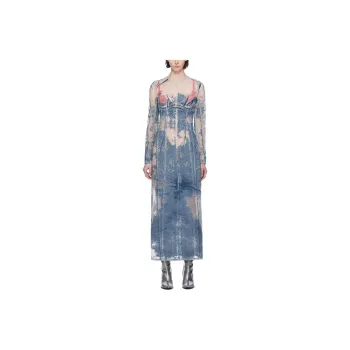 DIESEL FW23 Long-Sleeved Dresses Women's Light Blue