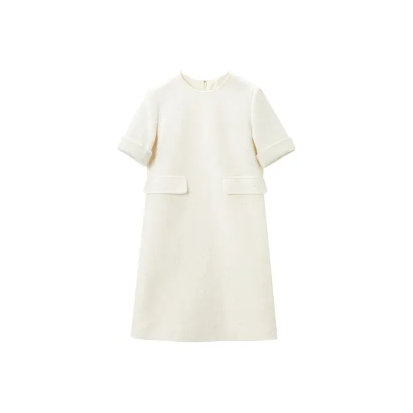 OVV Long Sleeved Dresses Women's Raw White Solid Color-0
