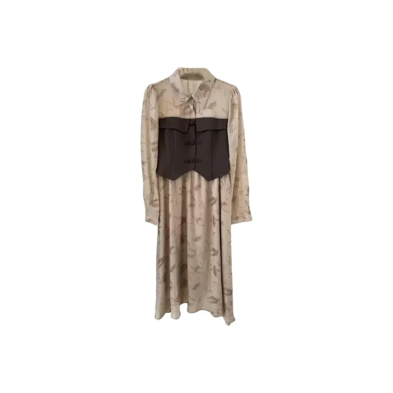 KEAB Long Sleeved Dresses Women's Coffee-0