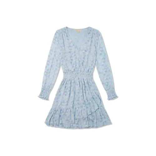 MICHAEL KORS SS22 Long Sleeved Dress Women's Blue