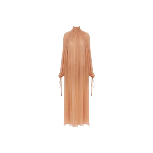 Chloé Mock Neck Gathered Maxi Dress