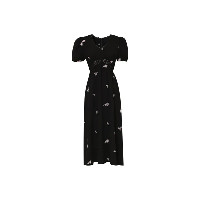 Duffy fashion Short Sleeved Dresses Women's Black-0