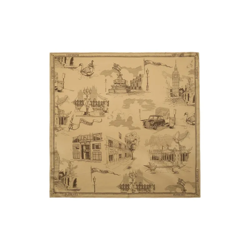 Burberry Silk Scarves Women's Brown-0