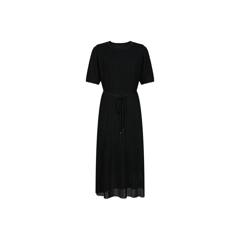 JZ. ANNAKRO Short Sleeved Dress Women's Plain Black-0