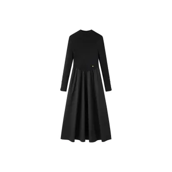 PEACEBIRD Long Sleeved Dress Women's Black