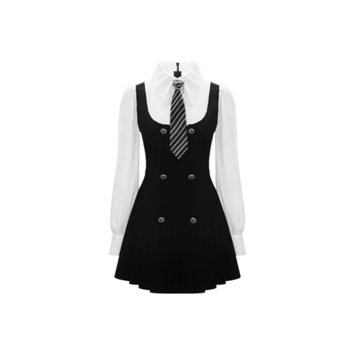 Ladiesfirst Long-Sleeved Dresses Women's Black/White
