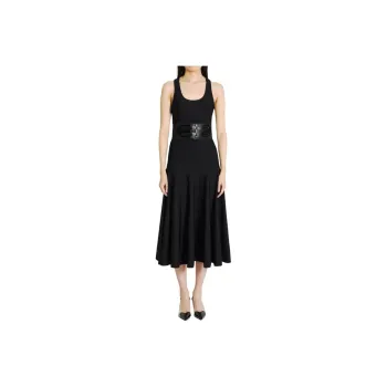 Alaia Sleeveless Belted Midi Dress