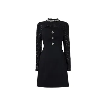 Misi Camii Long Sleeved Dresses Women's Black