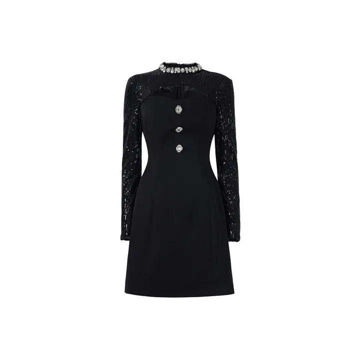 Misi Camii Long Sleeved Dresses Women's Black-0