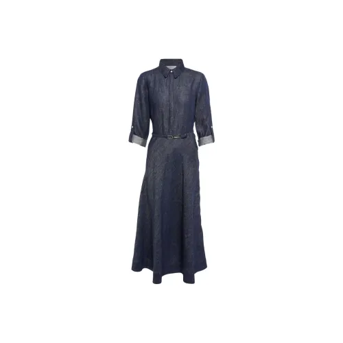 GABRIELA HEARST Denim shirt Midi Dress