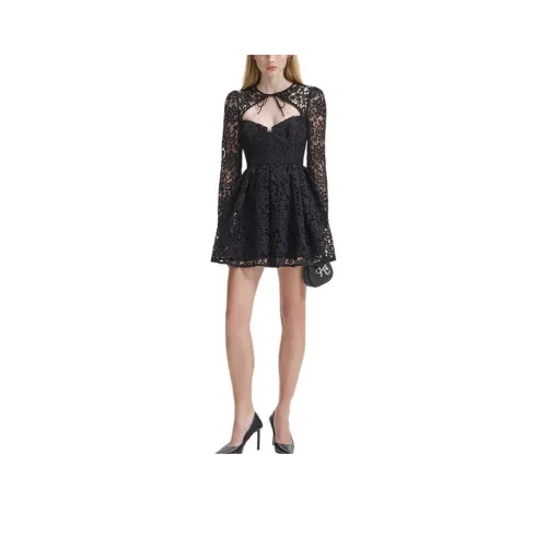 Self portrait Long Sleeved Dresses Women's Classic Black