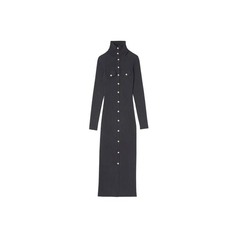 Sandro Long Sleeved Dresses Women's Carbon Gray-0