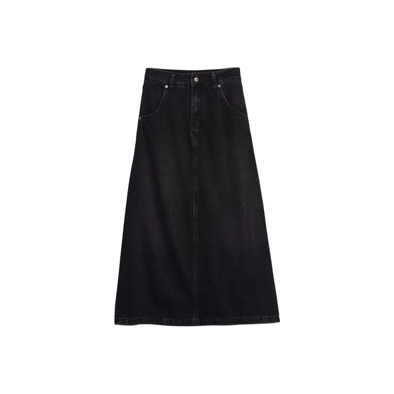 GAP Love Collection Denim Long Skirts Women's Black-0