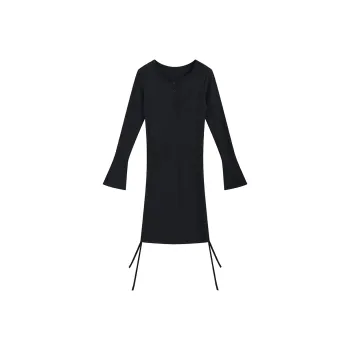Garbege Long Sleeved Dresses Women's Black