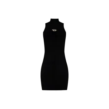 DIESEL M Onervax Mock Neck Ribbed Dress