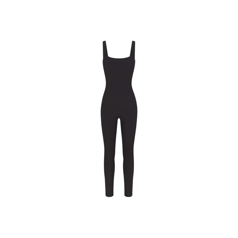 SKIMS FITS EVERYBODY SQUARE NECK LOW BACK CATSUIT Jumpsuit Women's ONYX/Onyx-0