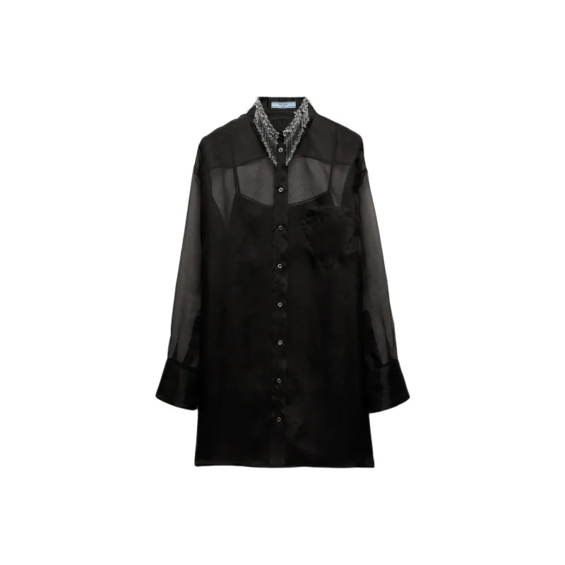PRADA FW24 Long-Sleeved Dresses Women's Black-0