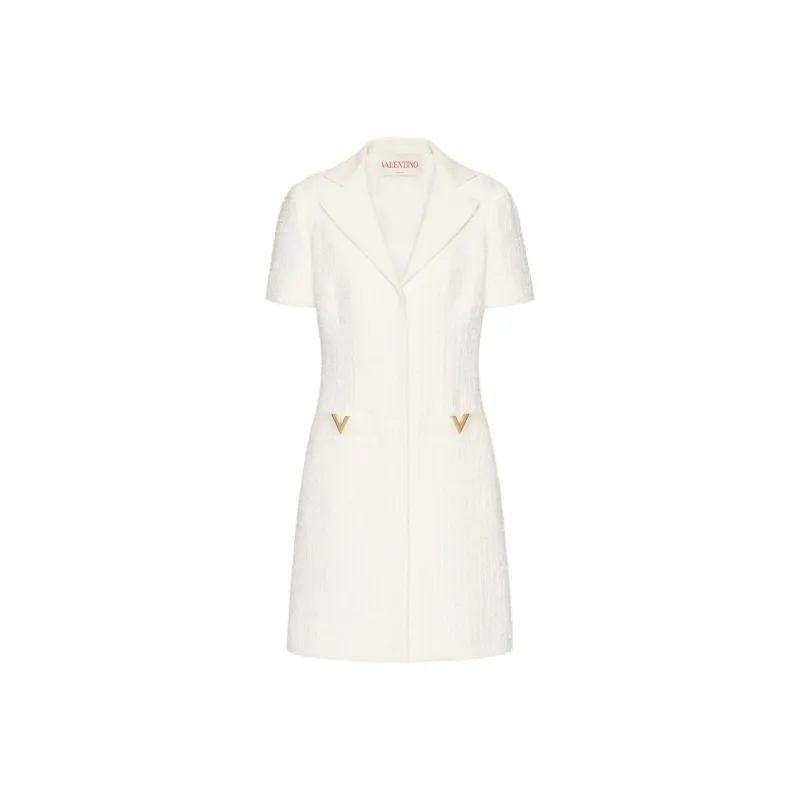 Valentino Short Sleeved Dresses Women's Beige-0