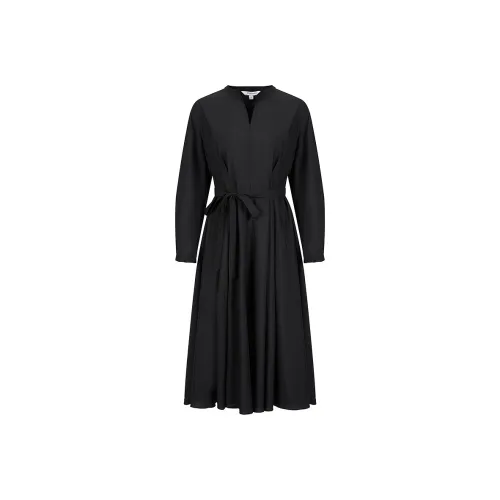 JZ. ANNAKRO Long Sleeved Dresses Women's Plain Black