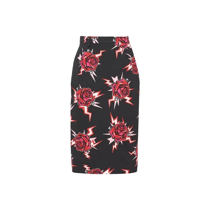 PRADA FW19 Casual Long Skirts Women's Black-0