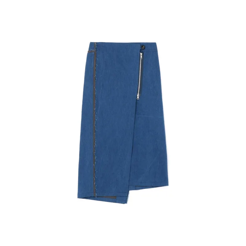 Yohji Yamamoto Denim Long Skirt Women's Indigo-0