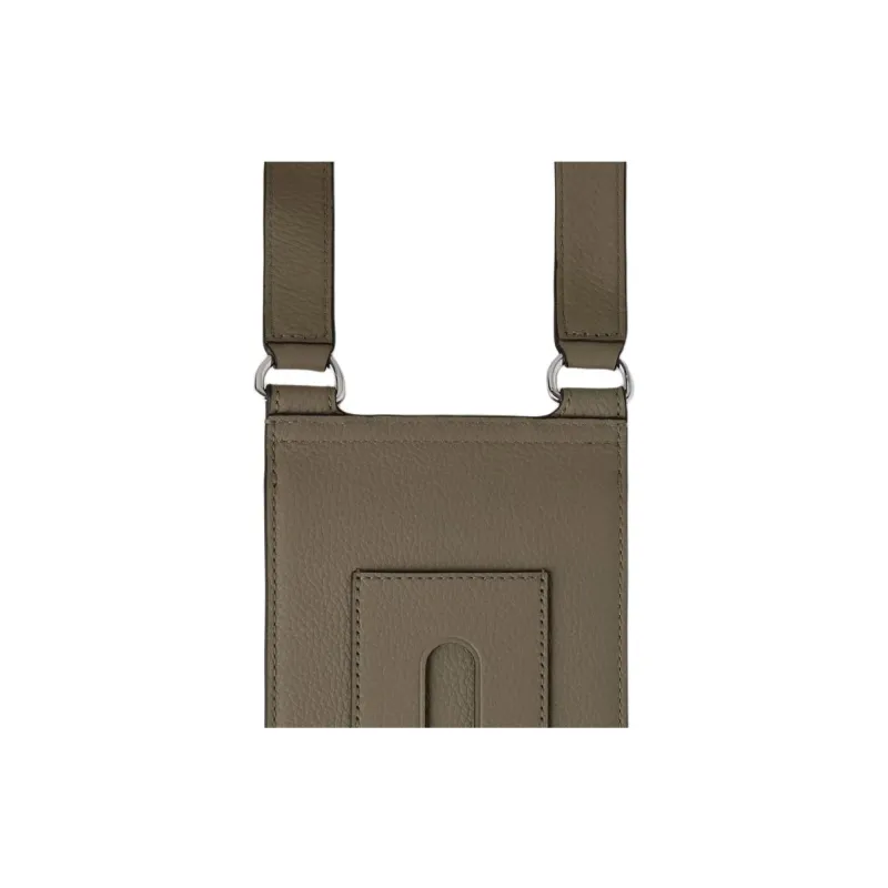 Mulberry Grained Leather Cell Phone Pouch Shoulder Bag Crossbody Bag Mini Men's Linen Green-3