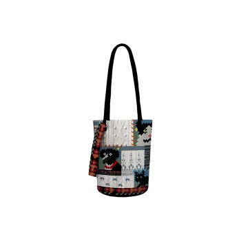 AOSONG Suede Technology Fabric Shoulder Bag Unisex Black/Blue/Gray