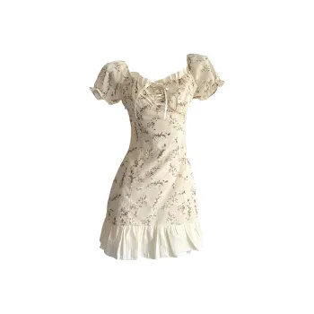 PAIN OR PLEASURE Short Sleeved Dress Women's Apricot