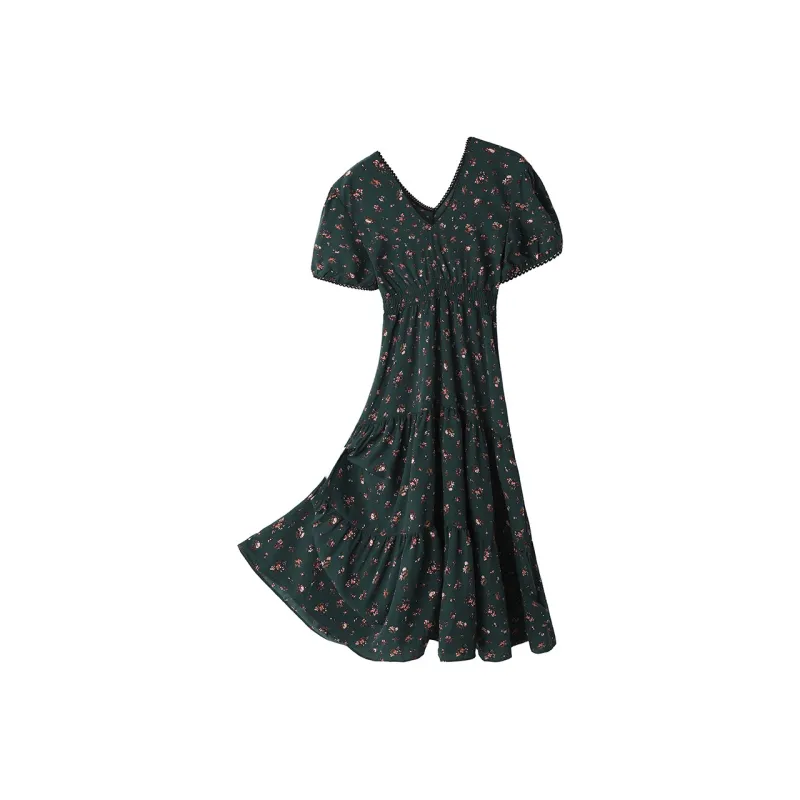 H YXIANG Short Sleeved Dresses Women's-5