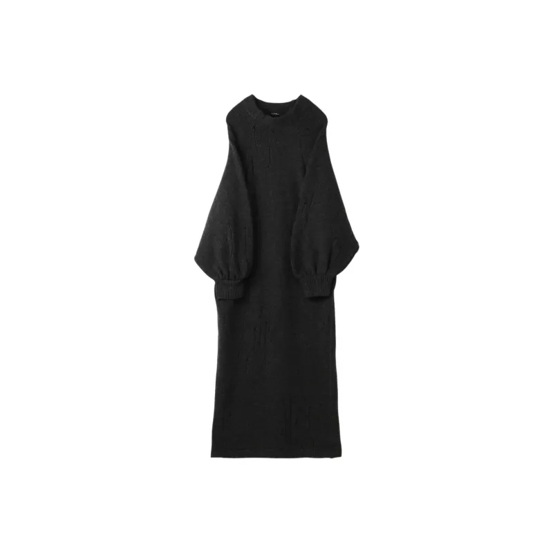 Yohji Yamamoto Long Sleeved Dresses Women's Charcoal-0