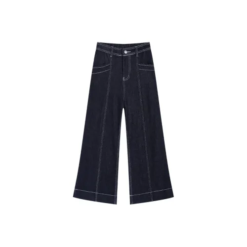 SNZX Jeans Women's Denim Blue Ankle Length