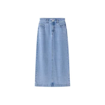 VIKTORIACHAN SS24 Denim Long Skirts Women's Blue