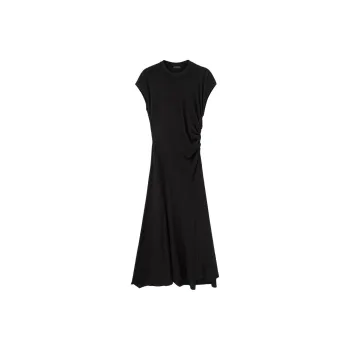 MUNJOUR Short Sleeved Dress Women's Elegant Black