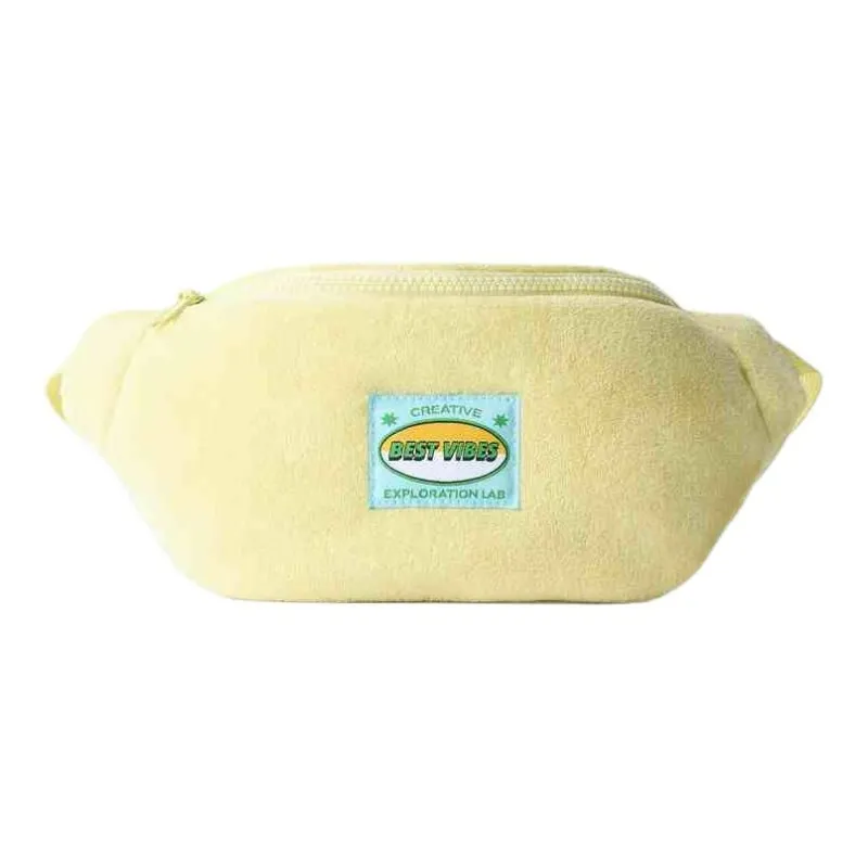 ZARA Towel Fabric Fanny Pack Women's Light Yellow-0