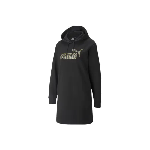 PUMA WINTERIZED Hooded Dress Long-Sleeved Dresses Women's Black