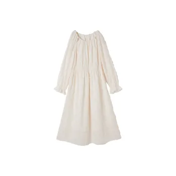 XIANGYING Long Sleeved Dresses Women's Beige