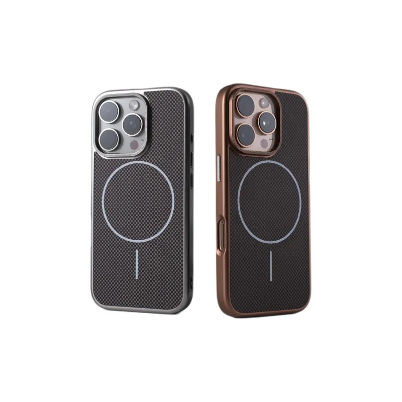 DEPA PC Material Textile Carbon Fiber Textured Magnetic Phone Cases Compatible With Apple 13 16 Series Minimalist-2