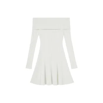 Self portrait Long Sleeved Dresses Women's Pure White