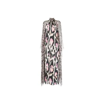 Roberto Cavalli Leopard-print Kaftan Dress